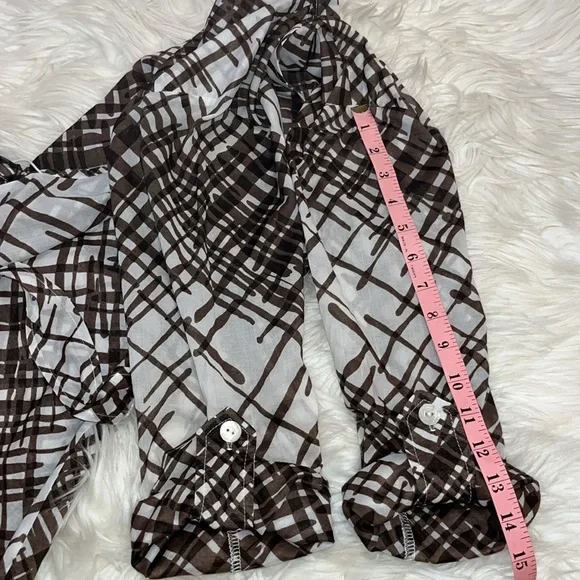Trina Turk Brown/White Brush Print Swim Cover-Up Tunic